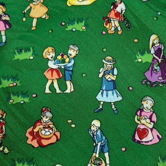 Keith Daniels Easter Green Neck Tie Polyester Kids Egg Hunting 57" - Picture 4 of 4